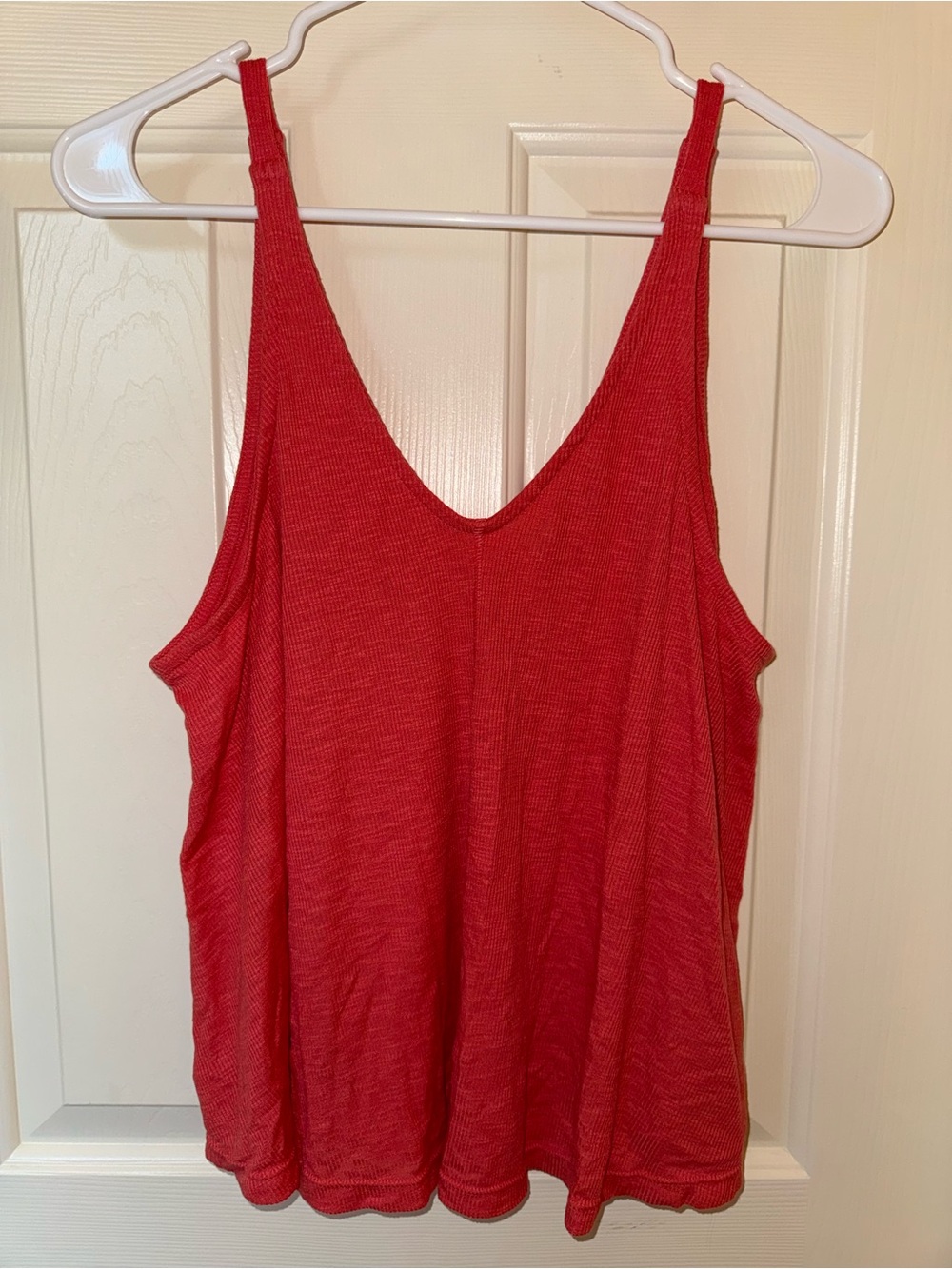 Women's Red V-Neck Tank Top, Lightweight Everyday Layering